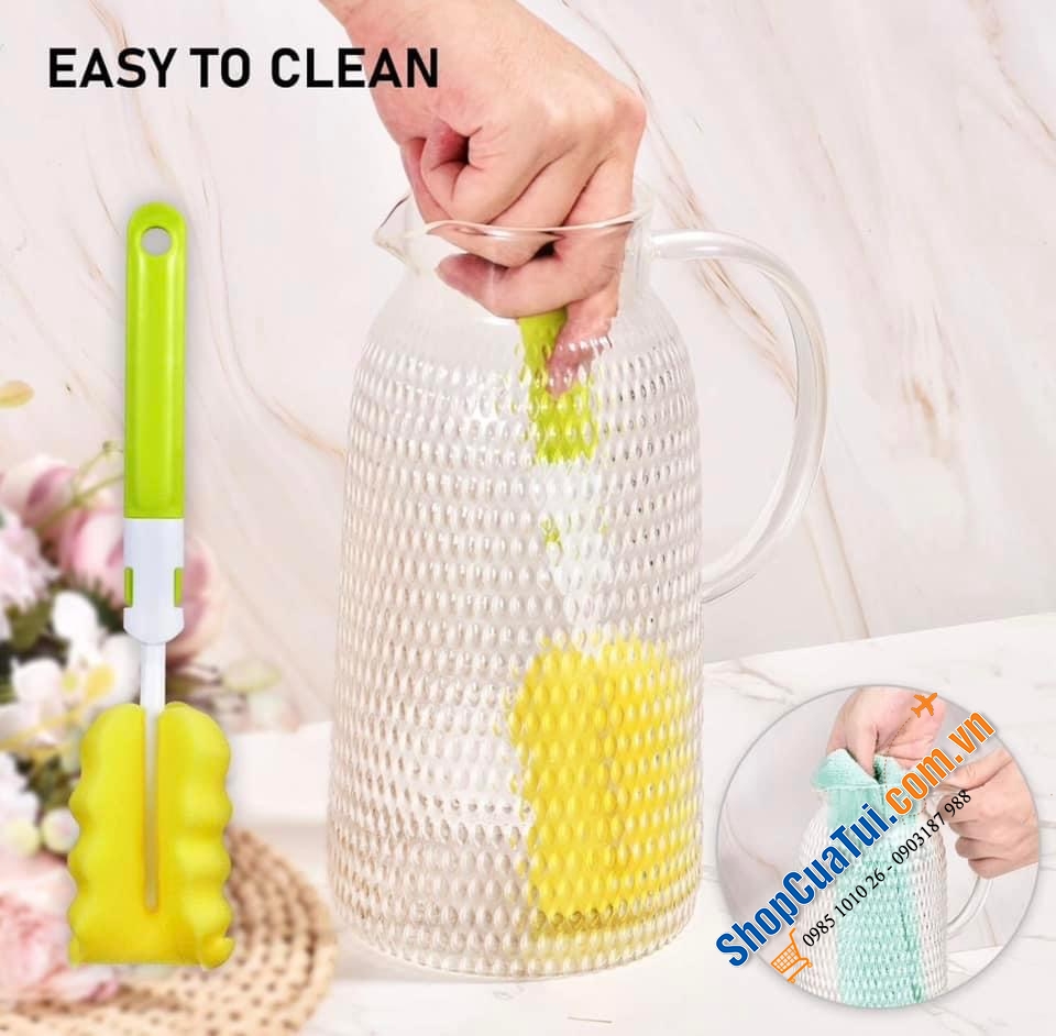 BÌNH NƯỚC THUỶ TINH CHỊU NHIỆT DUNG TÍCH LỚN 2,4 L AOFMEE - phục vụ nhiều khách cùng một lúc với lượng trà đá lớn dễ dàng