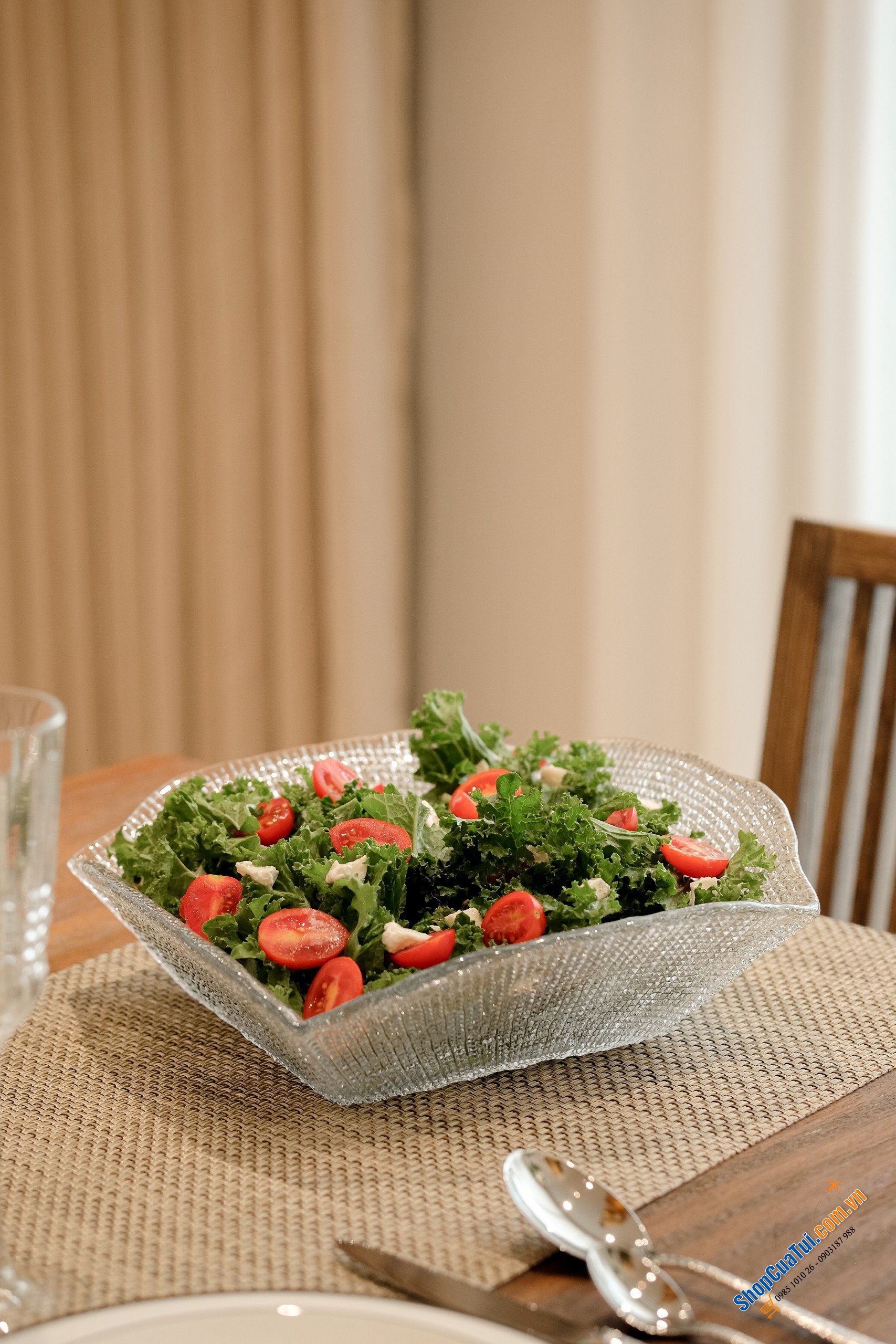 Bát tô vuông IVV Diamante tuyệt đẹp size 28cm - Bày salad hay trái cây đều đỉnh