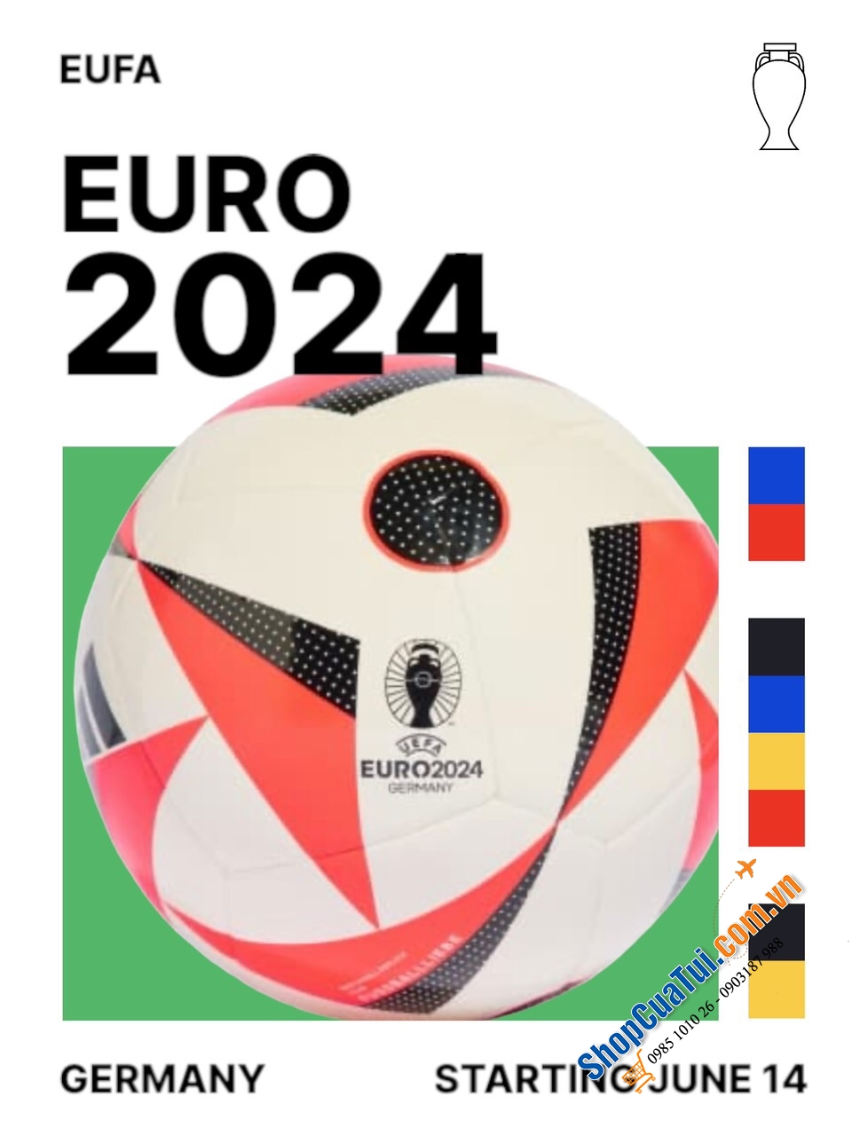 Quả bóng đá câu lạc bộ Adidas EURO 24 - CHẤT LƯỢNG FIFA CHUYÊN NGHIỆP