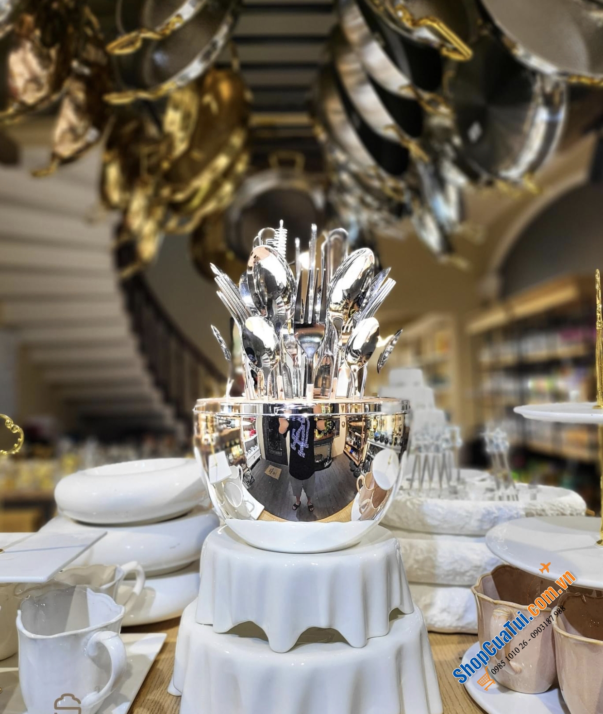 BỘ DAO THÌA DĨA 24 MÓN HÌNH QUẢ TRỨNG MOOD GIFT màu inox, màu đồng