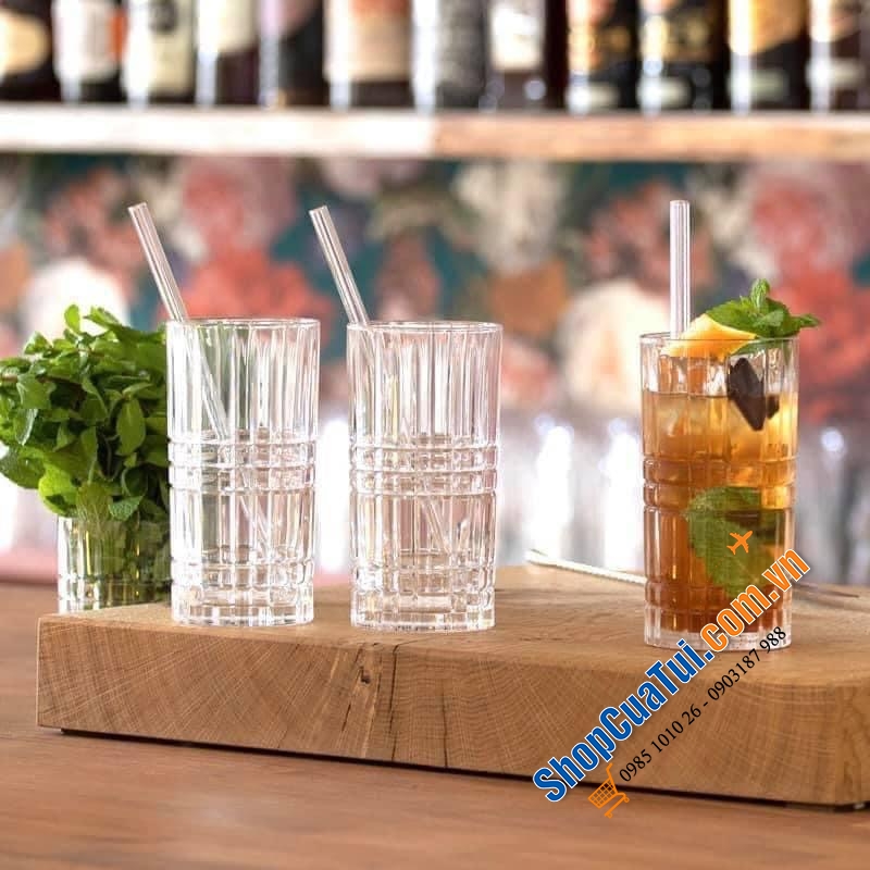 Bộ Cốc Uống nước Nachtmann Tastes Good kèm ống hút và chổi rửa - MADE IN GERMANY.