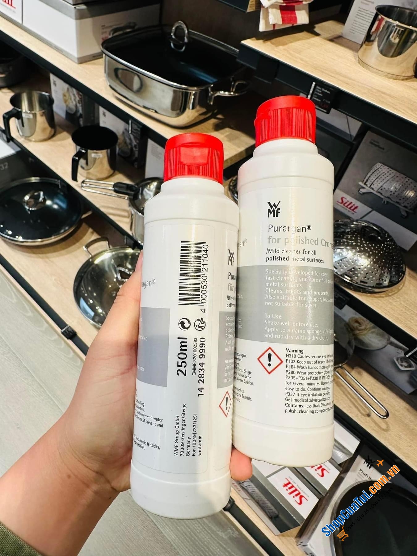 DUNG DỊCH TẨY RỬA XOONG NỒI, ĐỒ INOX WMF PURARGAN 250ml.