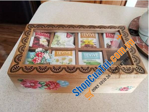 Hộp đựng trà, gia vị 8 ngăn The Pioneer Woman Vintage Floral