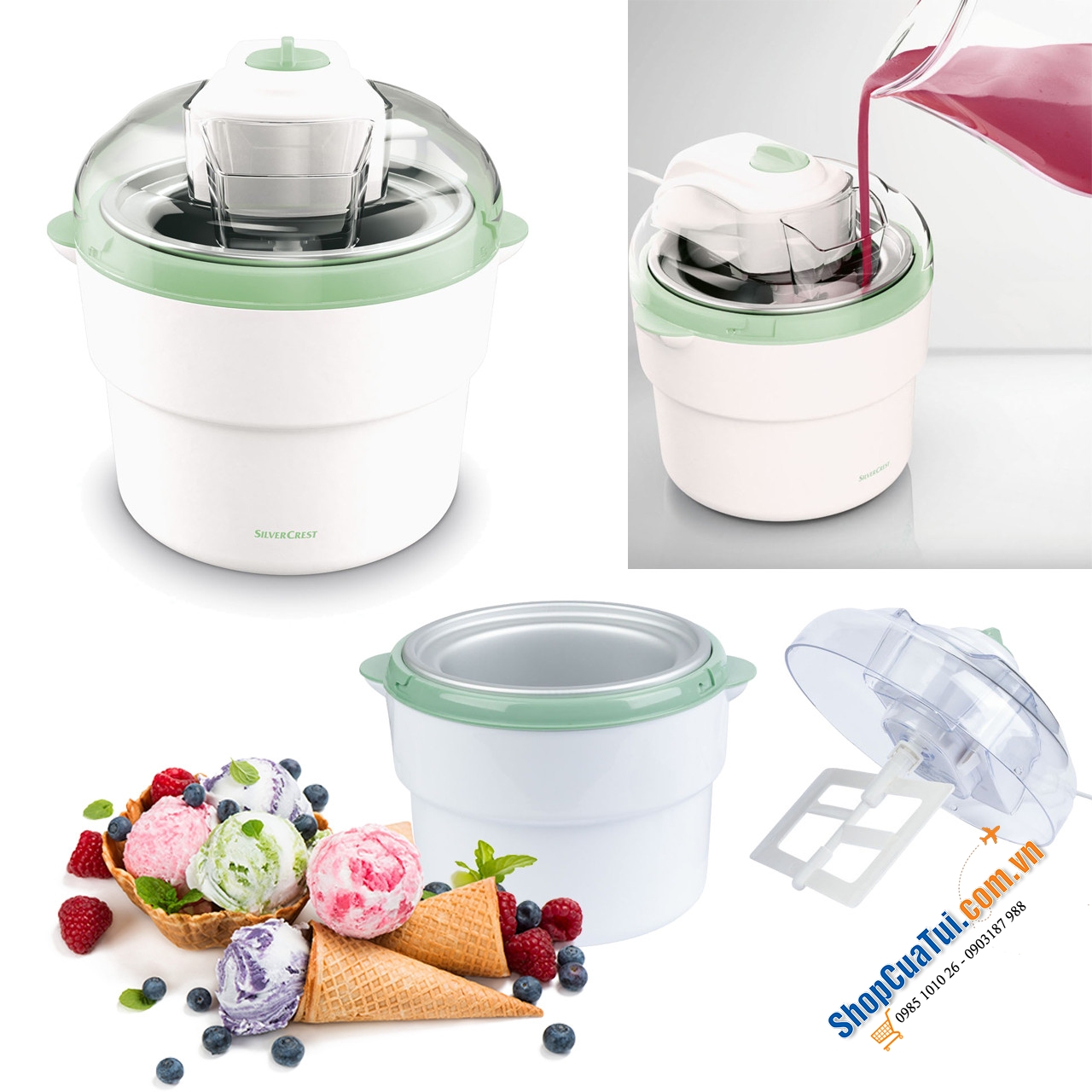 Máy làm kem SilverCrest SECM 12 C7 - Tự làm 1 lít kem yêu thích theo khẩu vị một cách dễ dàng