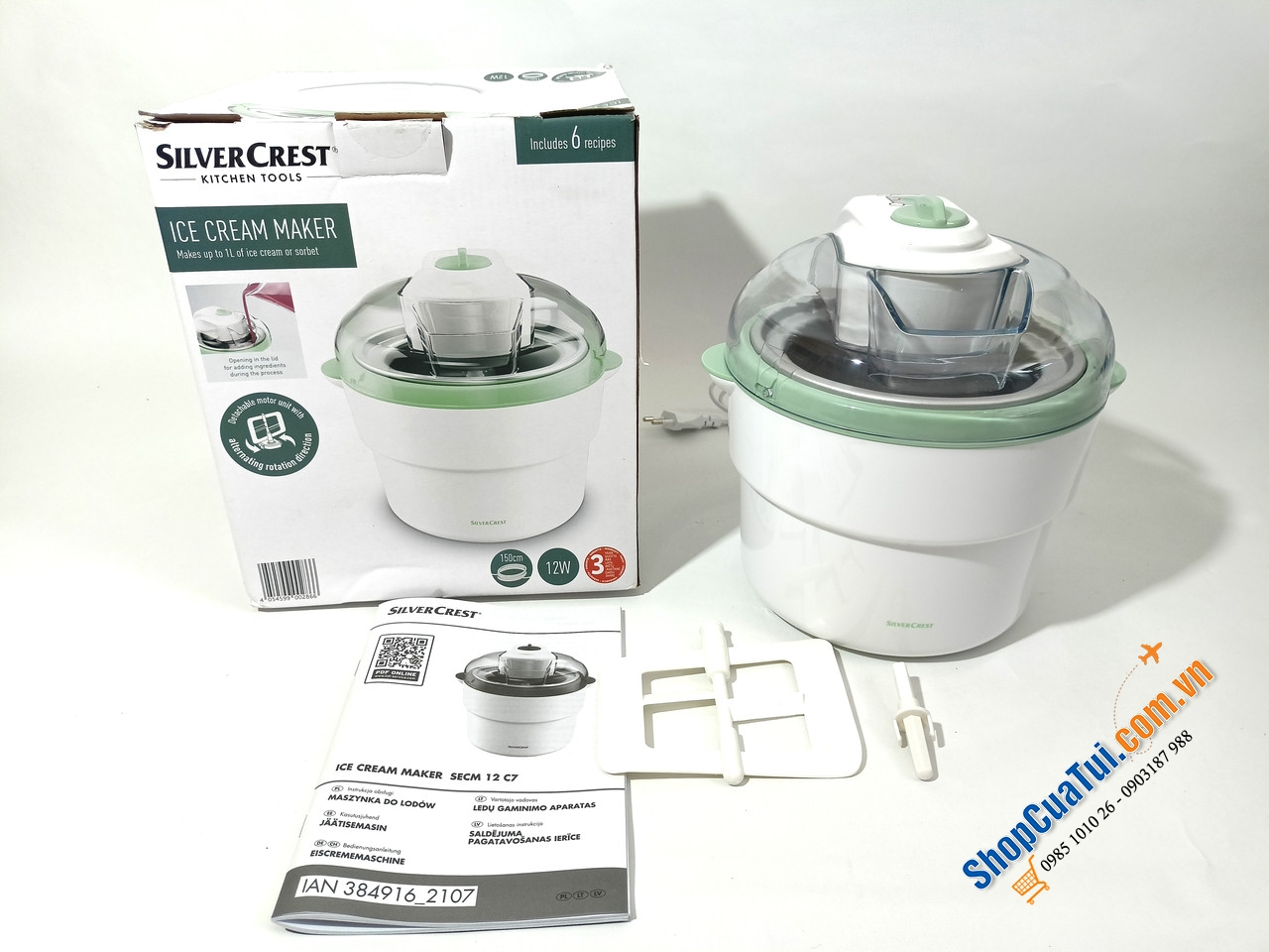 Máy làm kem SilverCrest SECM 12 C7 - Tự làm 1 lít kem yêu thích theo khẩu vị một cách dễ dàng