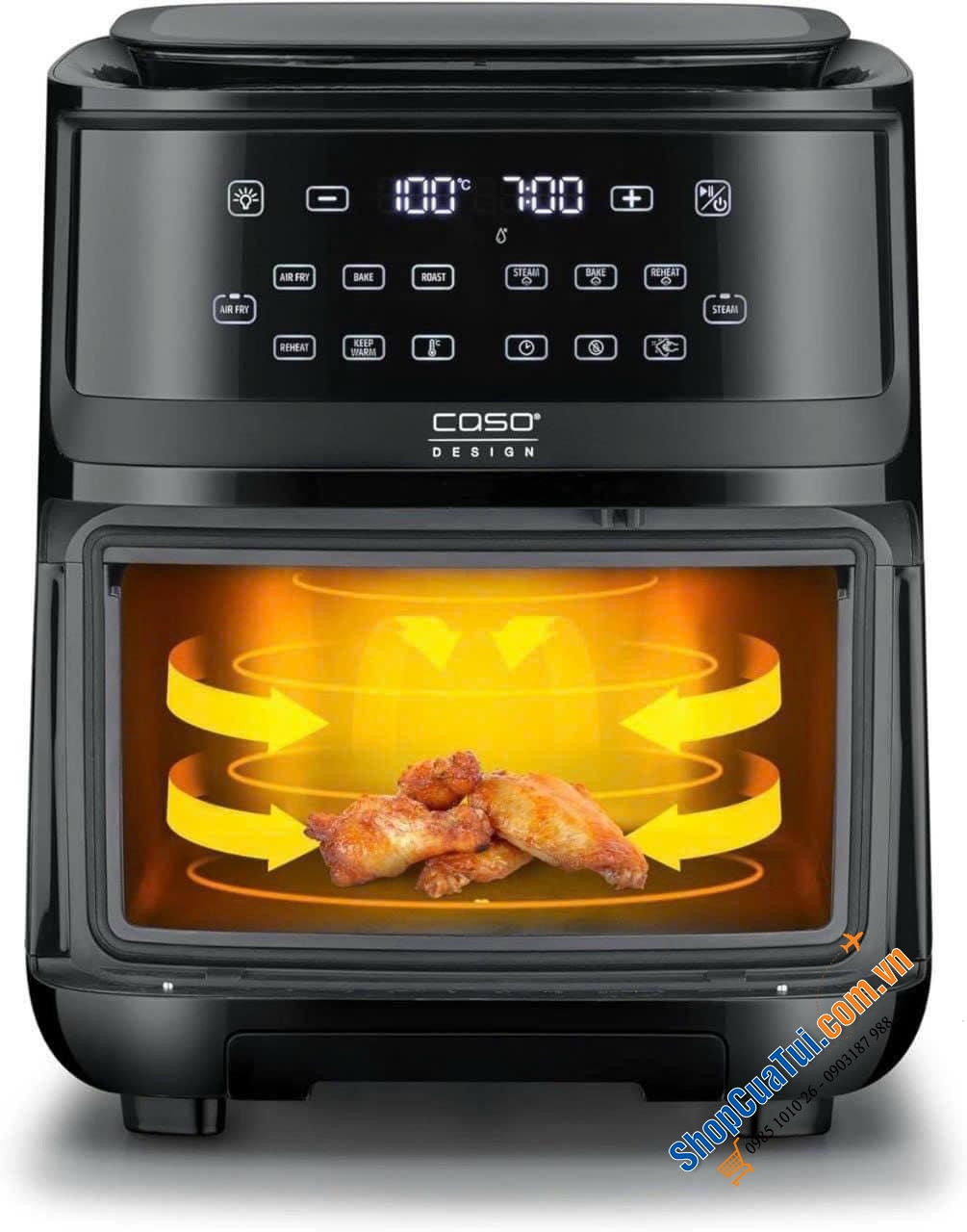 NỒI CHIÊN VÀ HẤP KHÔNG DẦU CASO AIRFRY & STEAM 700 - Vừa hấp vừa chiên lại size lớn 7L