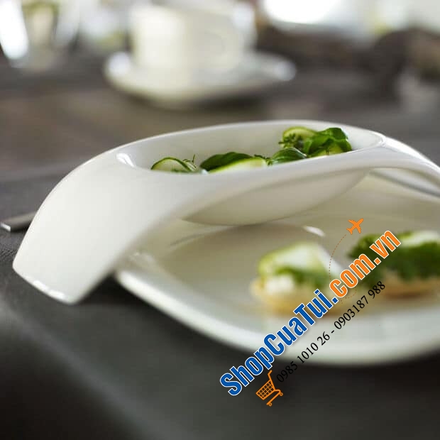 Đĩa sâu lòng Villeroy Boch kiểu dáng cực lạ cực đẹp mắt 26x11,5cm, dung tích 150ml