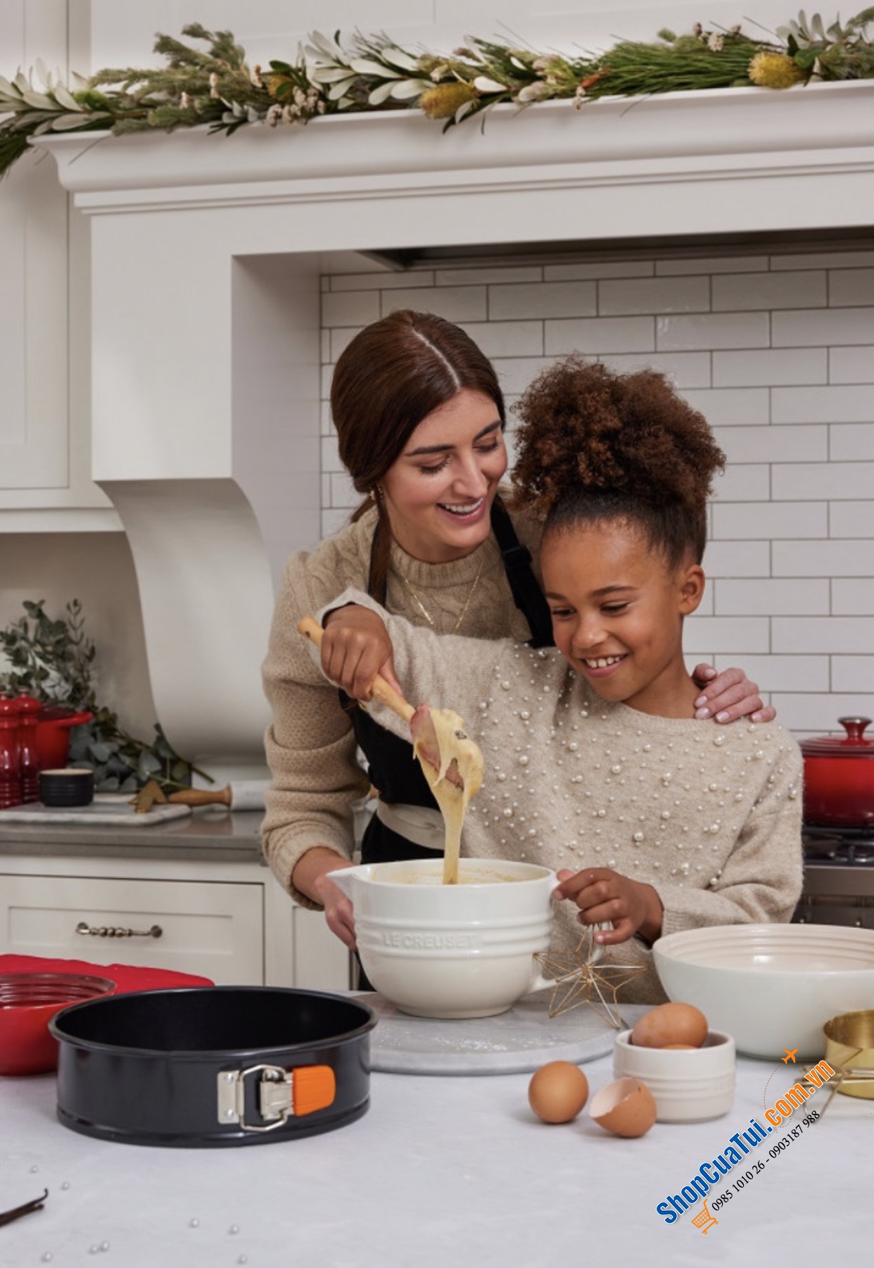 Ca rót Le Creuset 2 lít màu trắng Meringue - có thể dùng làm bát trộn, bình trộn - Made in Thái Lan