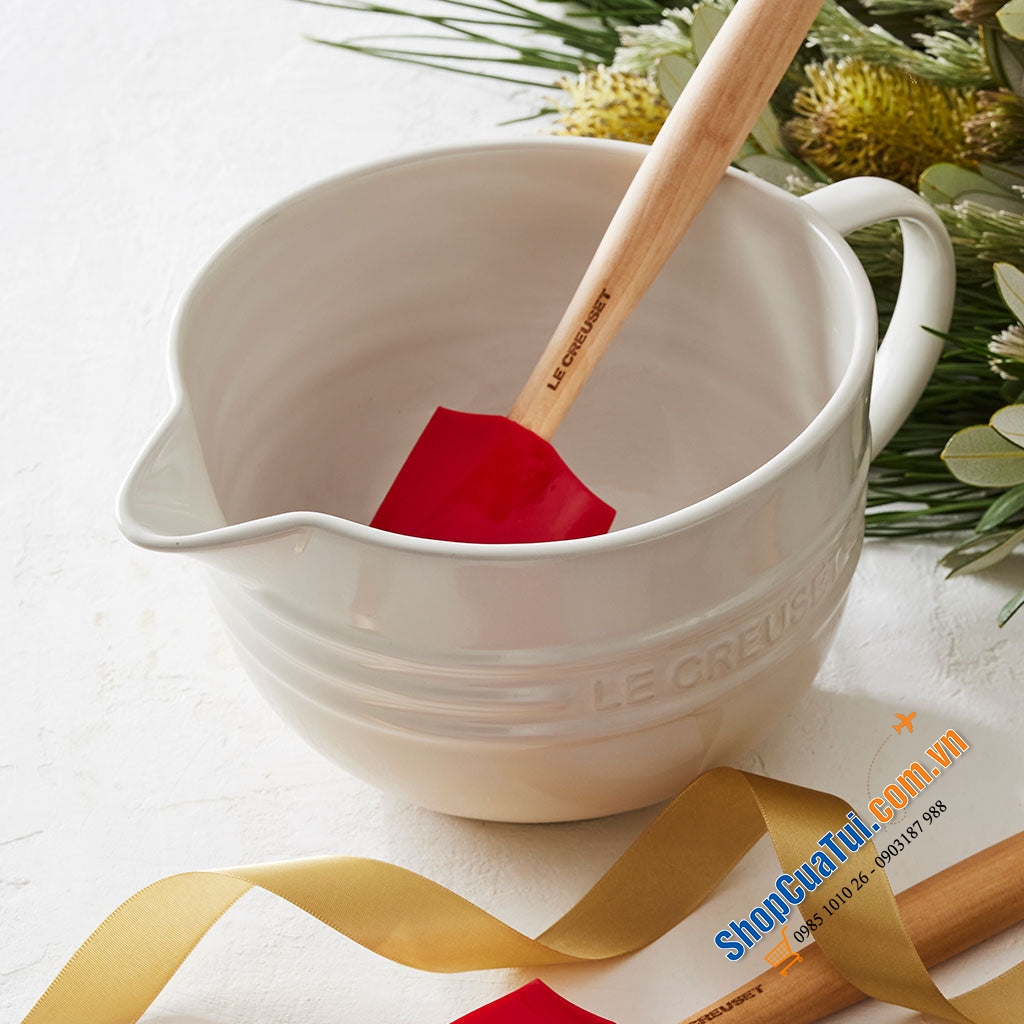 Ca rót Le Creuset 2 lít màu trắng Meringue - có thể dùng làm bát trộn, bình trộn - Made in Thái Lan