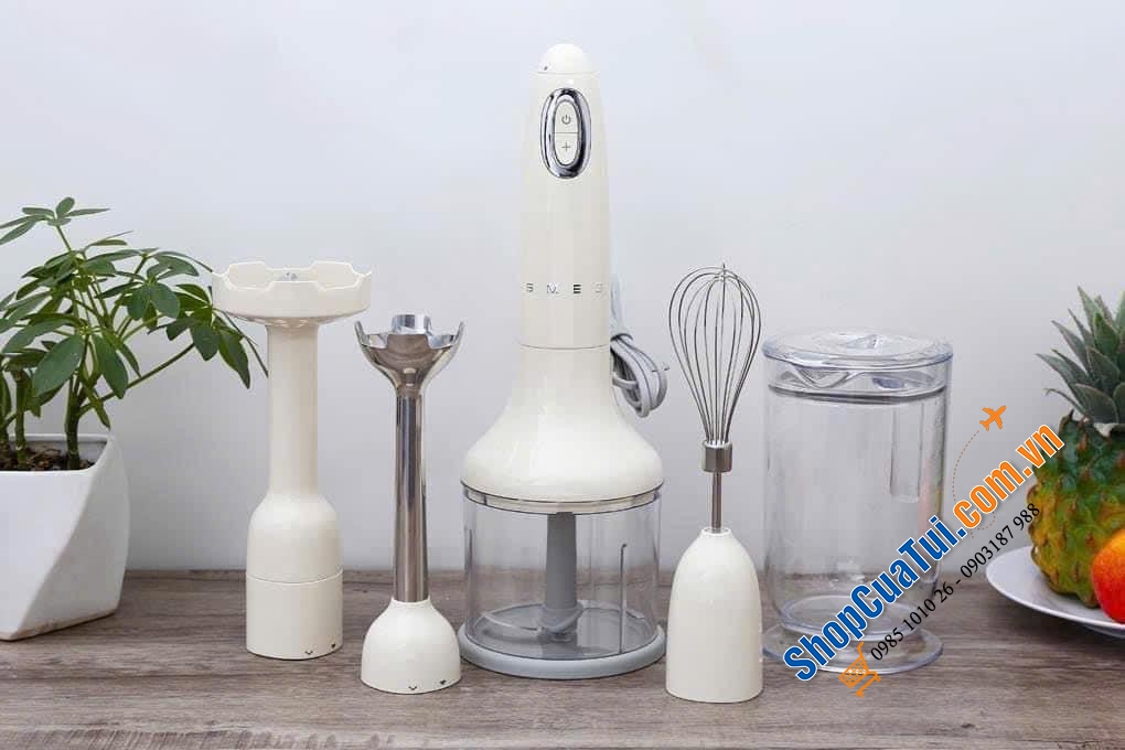 BỘ MÁY XAY CẦM TAY SMEG HBF22 MÀU KEM.