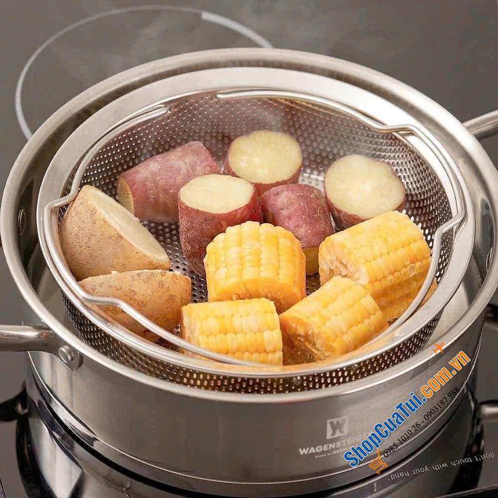 RỔ HẤP NƯỚNG ĐA NĂNG WAGENSTEIGER STAINLESS STEEL PUNCHING STEAMER 22cm.
