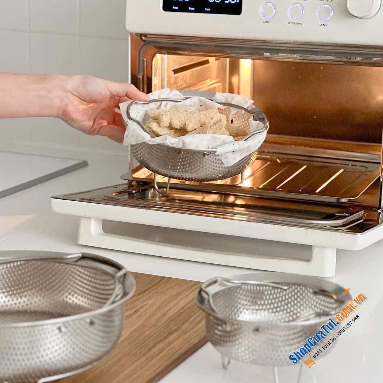 RỔ HẤP NƯỚNG ĐA NĂNG WAGENSTEIGER STAINLESS STEEL PUNCHING STEAMER 22cm.