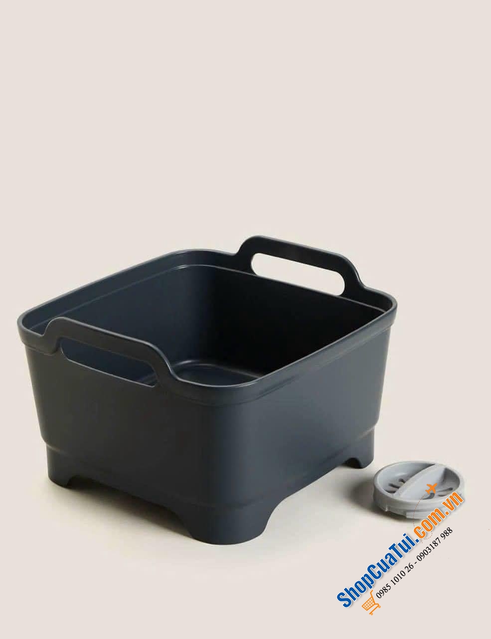 BỒN RỬA DI ĐỘNG JOSEPH JOSEPH WASH&DRAIN -  màu xanh đen - màu trắng.
