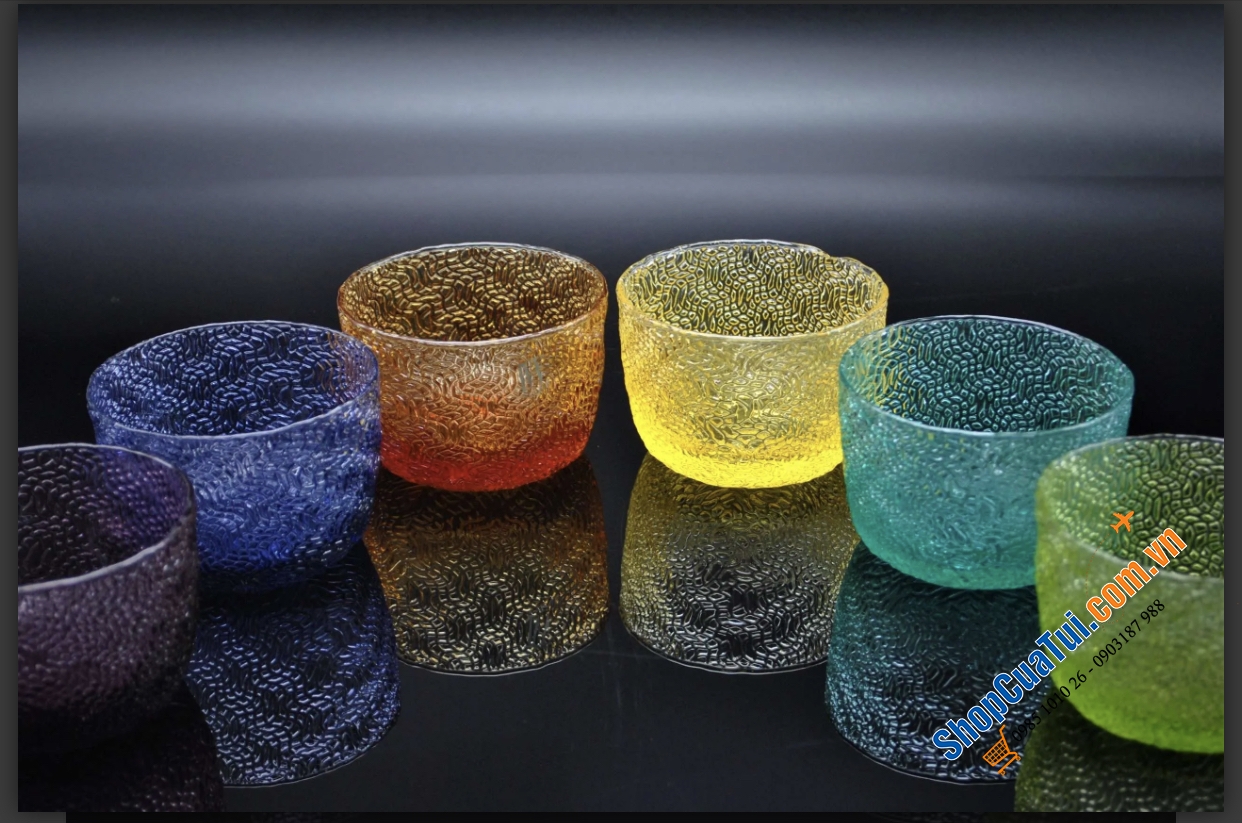 Set 6 bát Tricot IVV 9,5cm - Made in Italy - Pha lê màu cao cấp