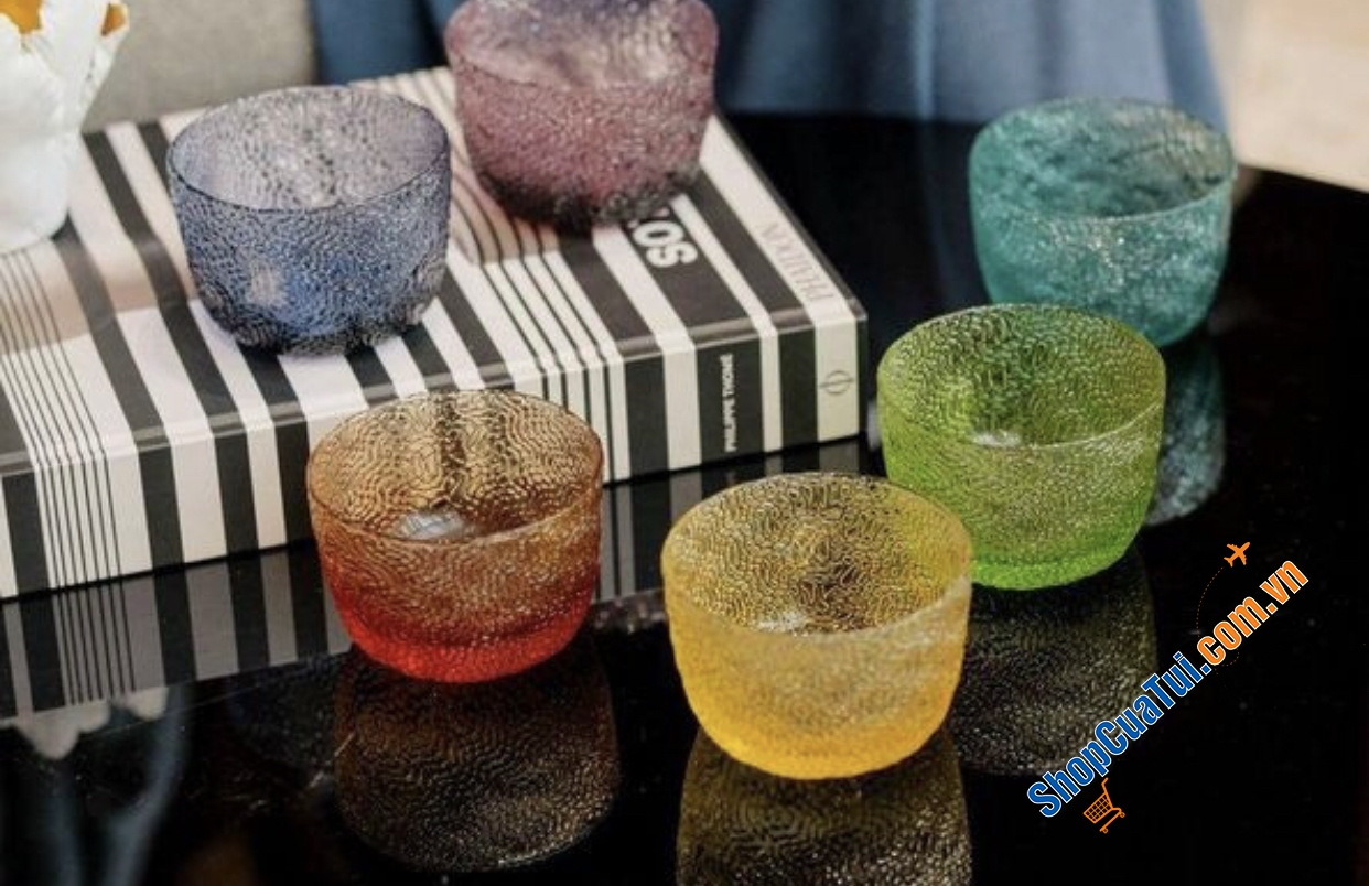 Set 6 bát Tricot IVV 9,5cm - Made in Italy - Pha lê màu cao cấp