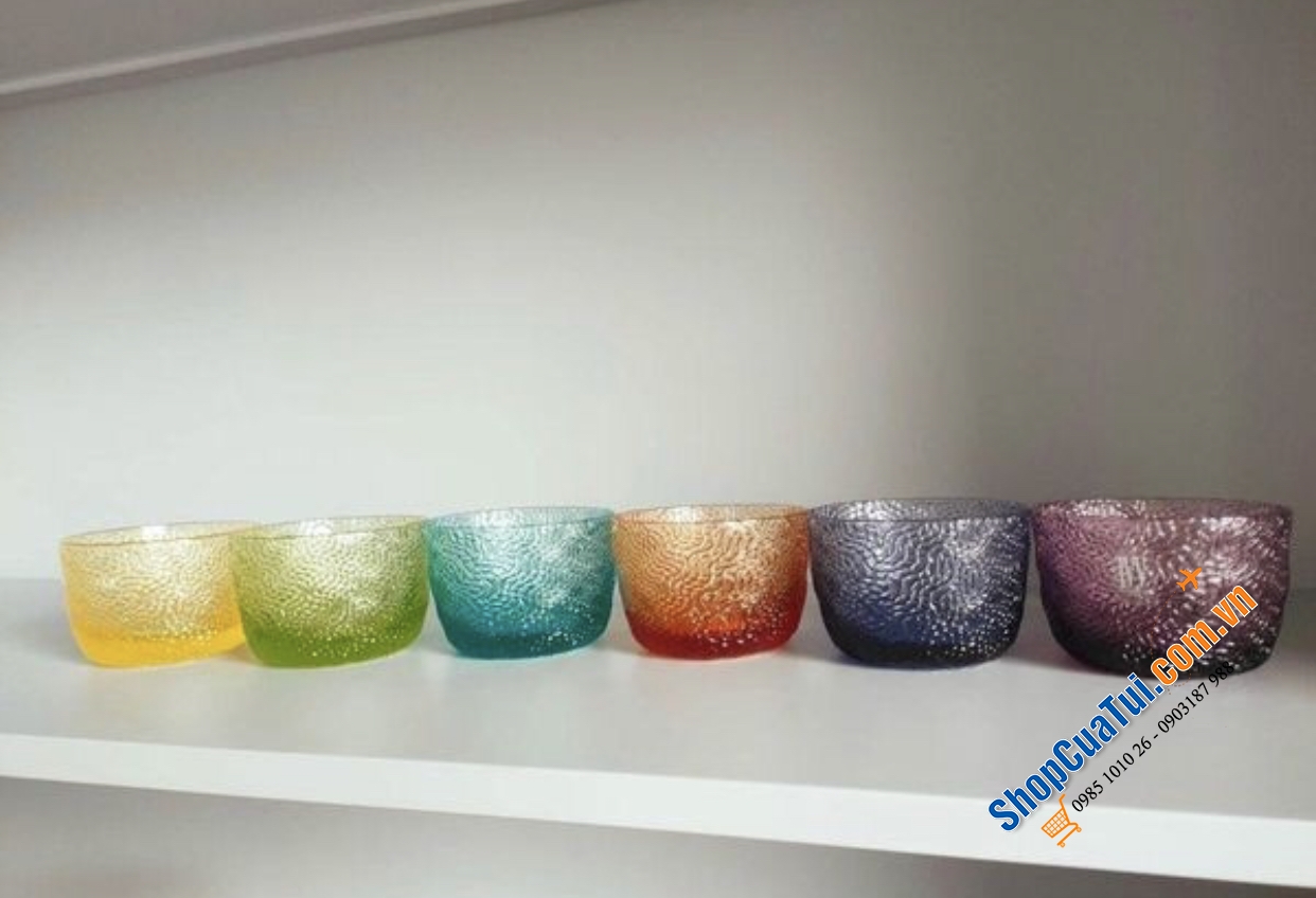 Set 6 bát Tricot IVV 9,5cm - Made in Italy - Pha lê màu cao cấp