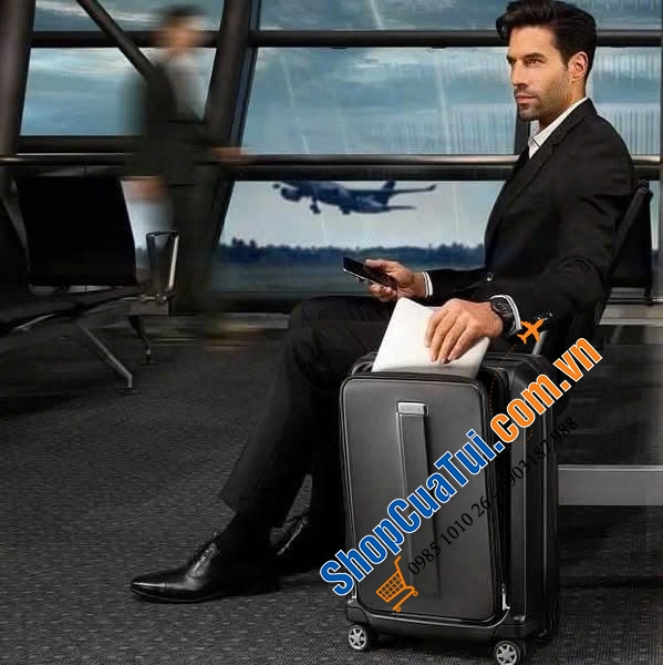 Valy Samsonite Prodigy Spinner ngăn Laptop mặt trước size Cabin