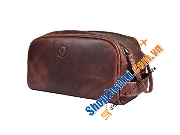 Túi đựng đồ cá nhân bằng da thật Aaron Leather Goods làm thủ công từ da cao cấp nguyên miếng và khoá YKK hạng nặng