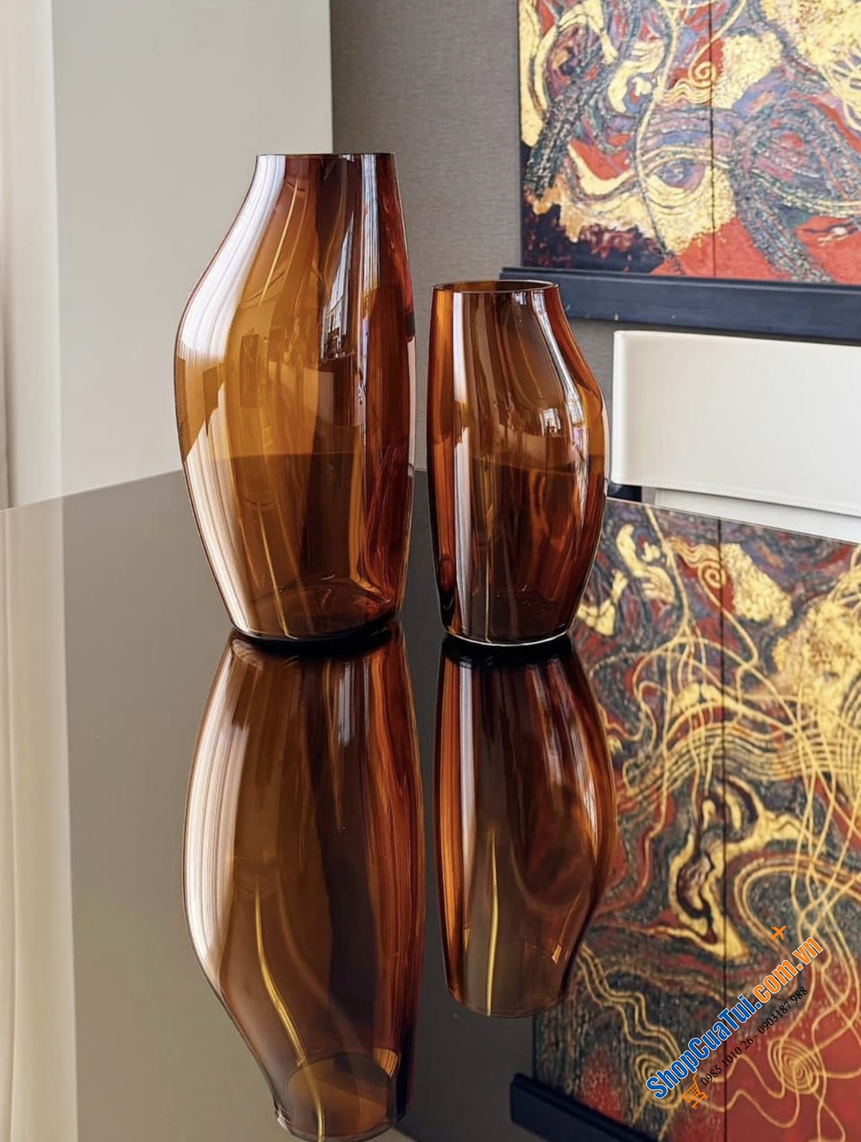 Lọ hoa Georg Jensen Sky Amber 30 cm