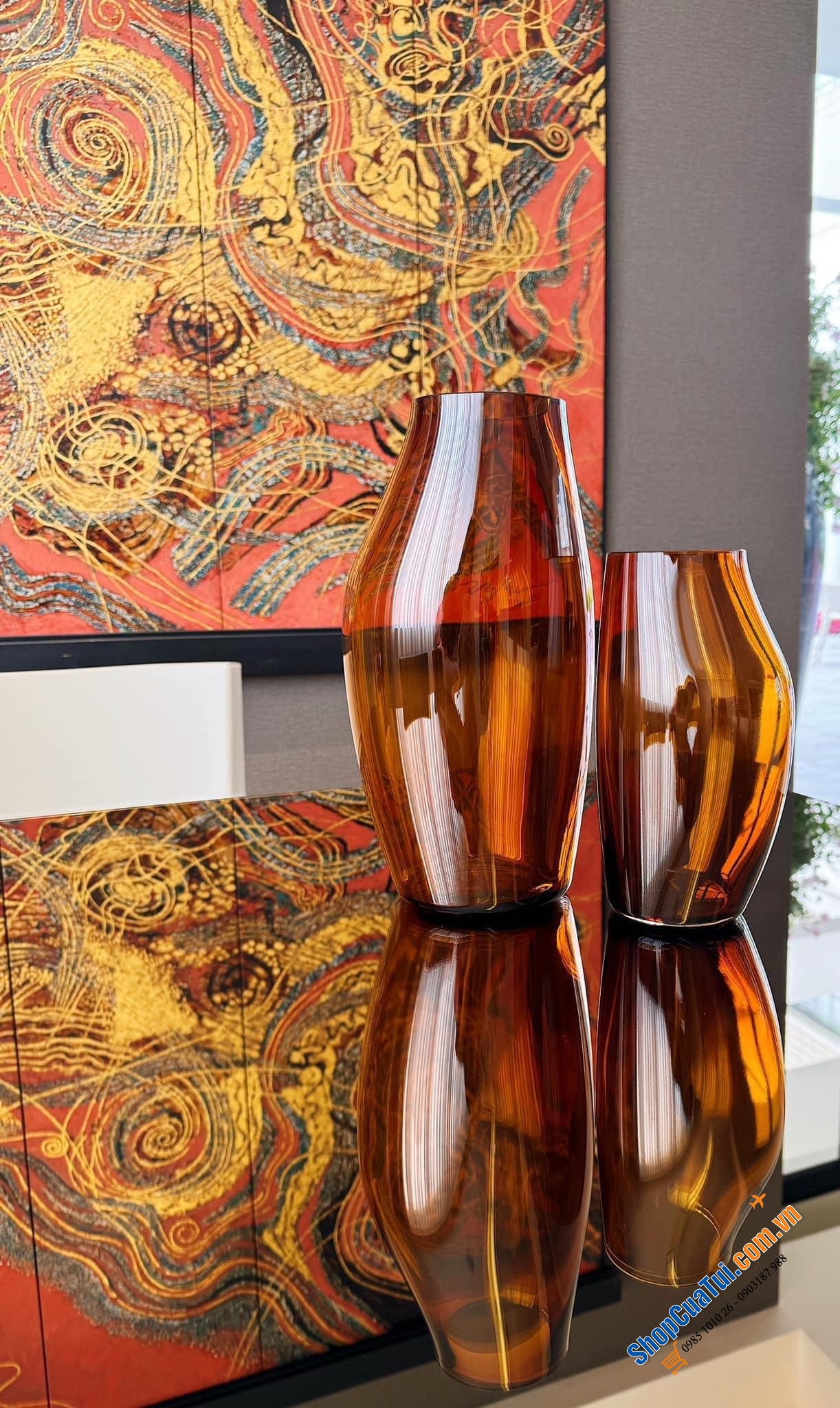 Lọ hoa Georg Jensen Sky Amber 30 cm