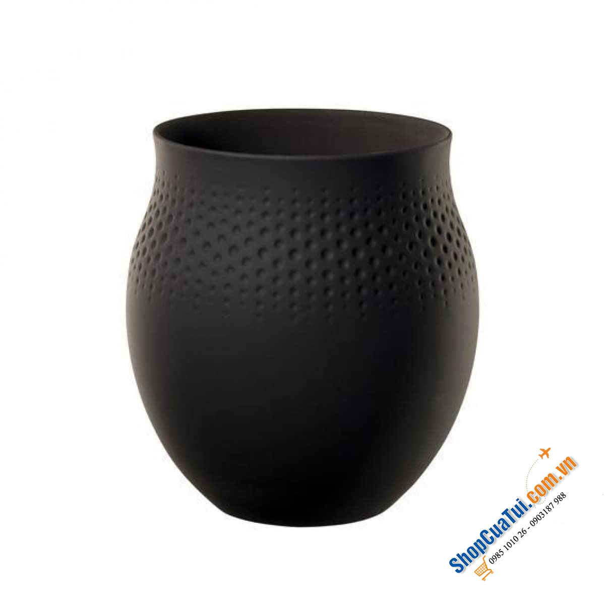 Lọ hoa Villeroy & Boch Manufacture Collier Perle 17.5cm - Lọ hoa gốm Collier với bề mặt mờ, màu sắc hiện đại