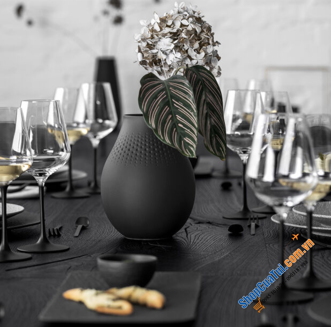 Lọ hoa Villeroy & Boch Manufacture Collier Perle 17.5cm - Lọ hoa gốm Collier với bề mặt mờ, màu sắc hiện đại