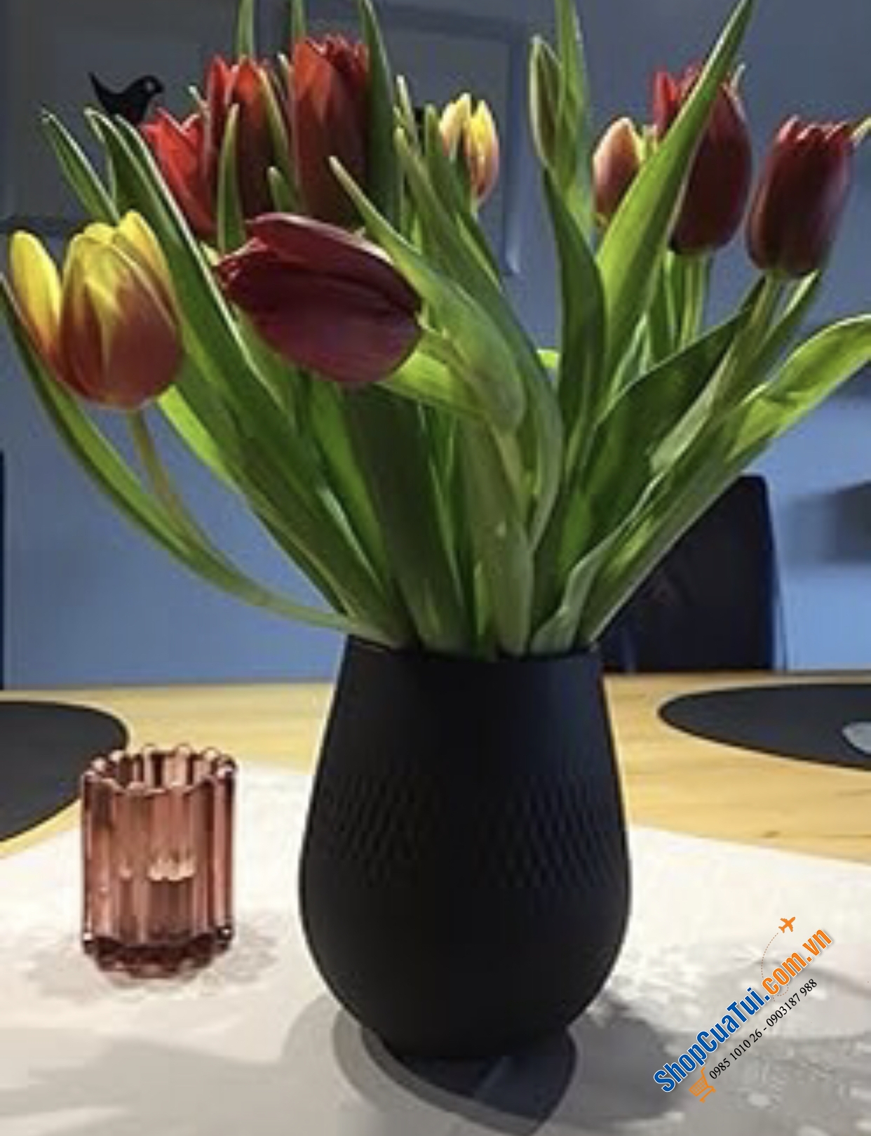 Lọ hoa Villeroy & Boch Manufacture Collier Perle 17.5cm - Lọ hoa gốm Collier với bề mặt mờ, màu sắc hiện đại