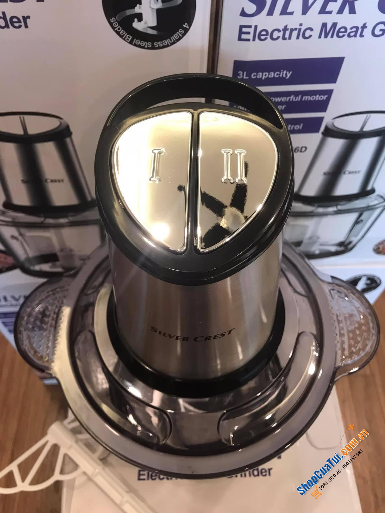 MÁY XAY THỊT SILVERCREST SC-66D công suất lớn 1000w, dao 4 lưỡi, dung tích cối 3 lít