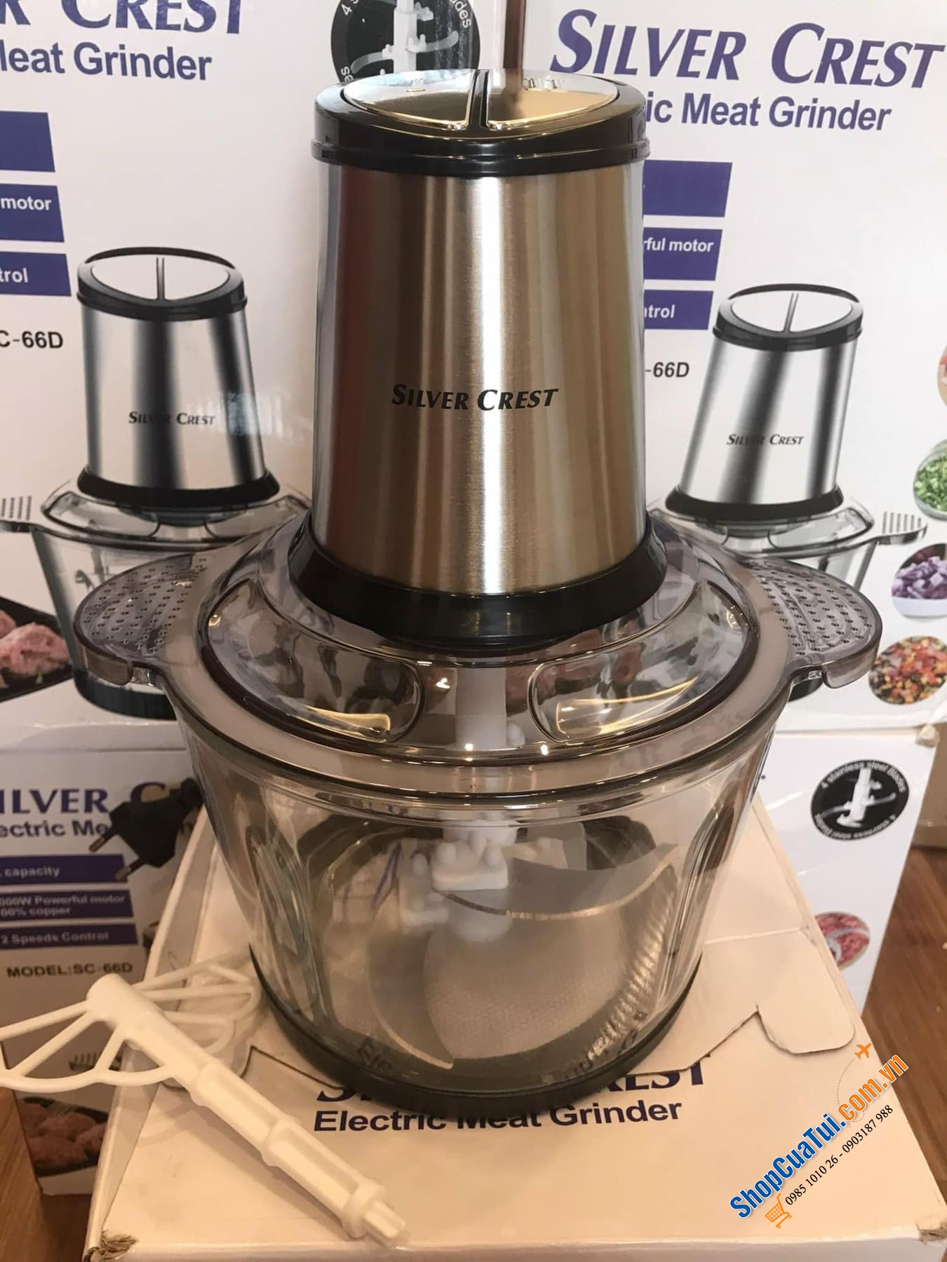 MÁY XAY THỊT SILVERCREST SC-66D công suất lớn 1000w, dao 4 lưỡi, dung tích cối 3 lít