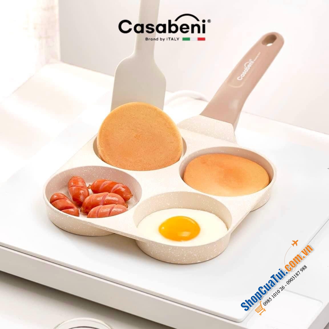 CHẢO 4 NGĂN CASABENI IH BY ITALIA  nấu ăn nhàn tênh.