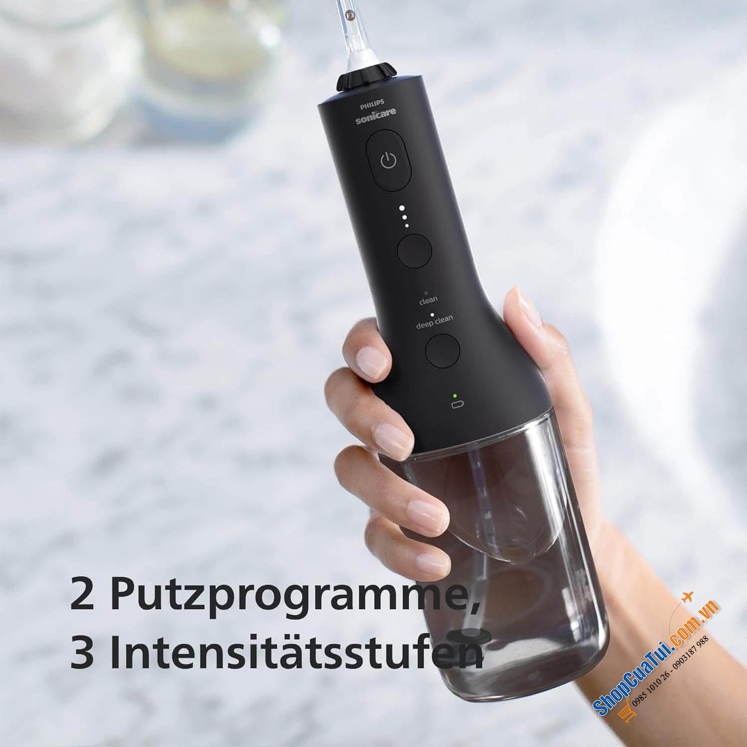Tăm nước Philips thế hệ mới HX3826/33 màu đen Tăm nước Philips thế hệ mới HX3826/31 màu trắng