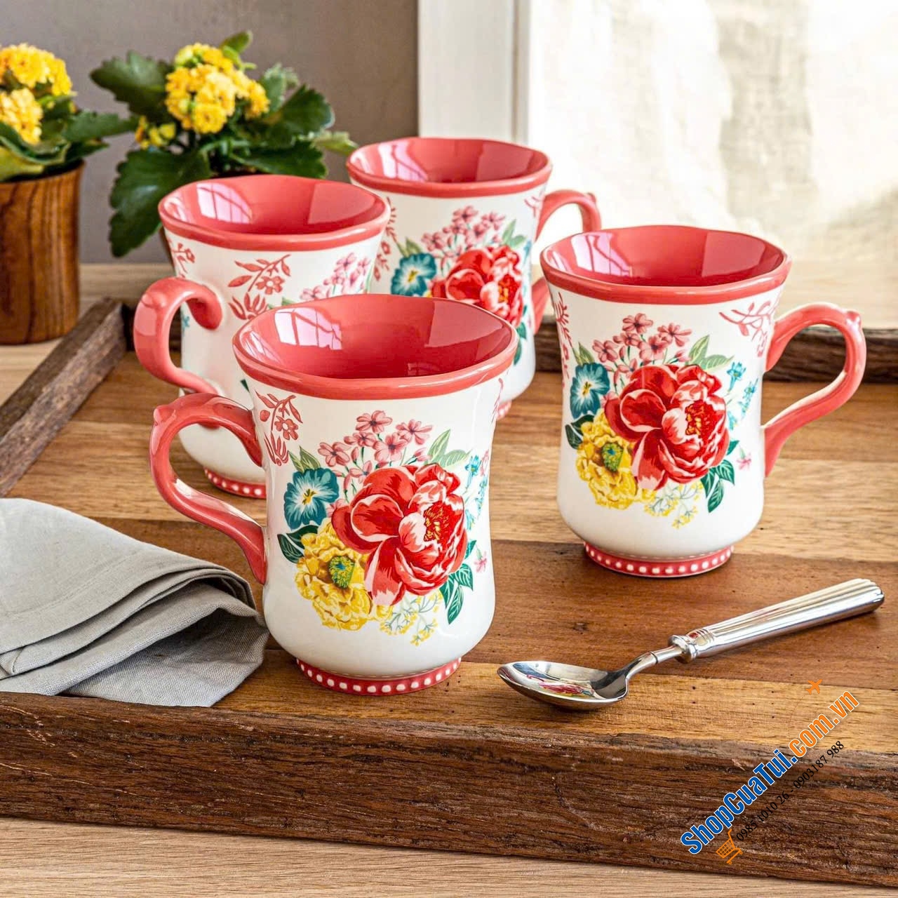 Sét bình nước 1,9 lít kèm 4 cốc The Pioneer Woman 532ml