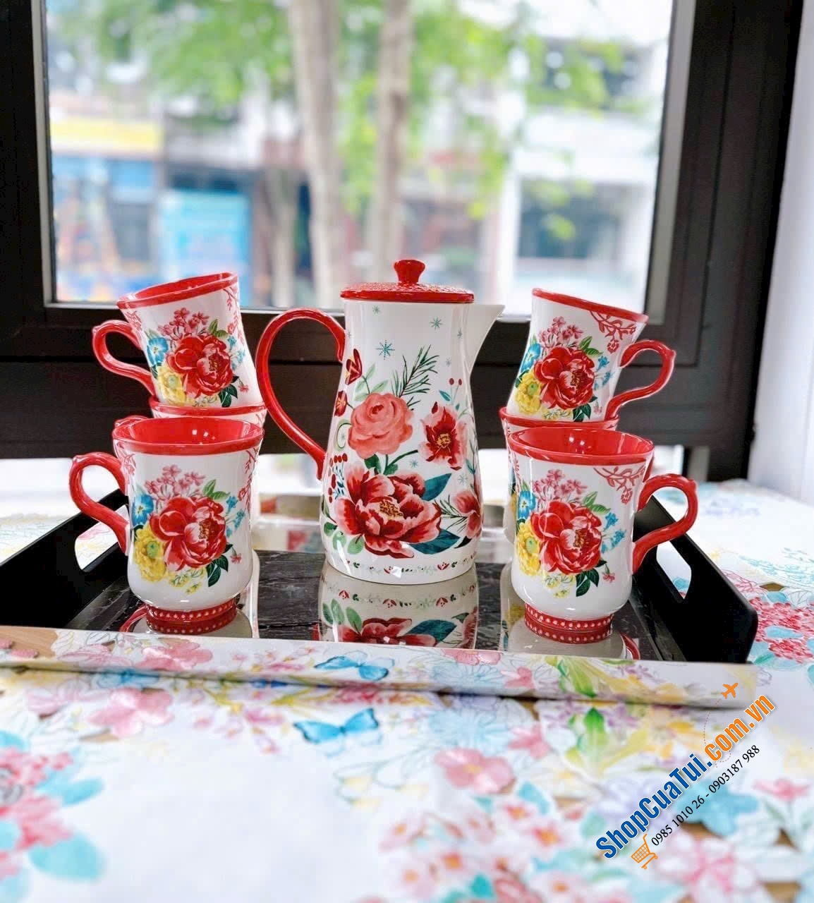 Sét bình nước 1,9 lít kèm 6 cốc The Pioneer Woman 532ml