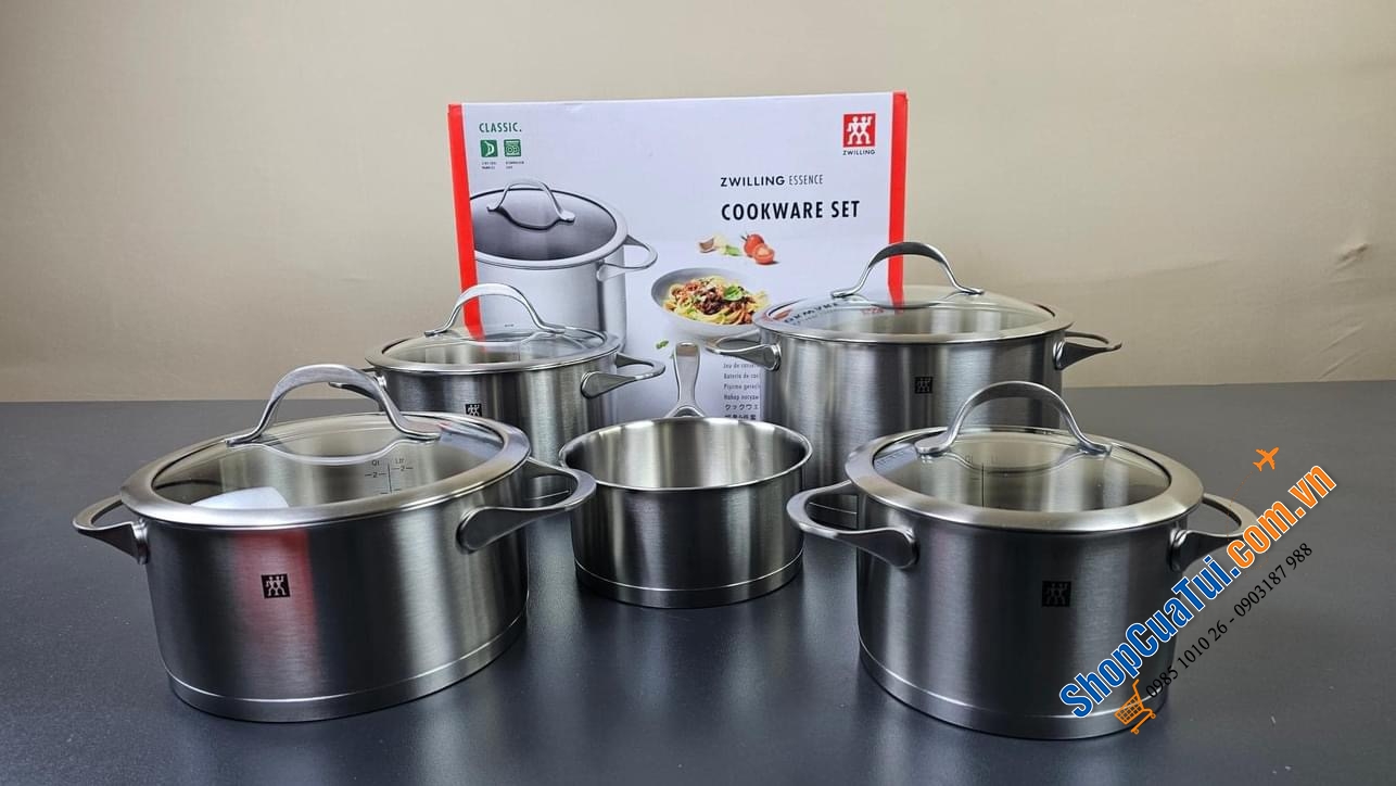 Bộ nồi Zwilling Essence 5 món vung kính: 4 nồi + 1 quánh