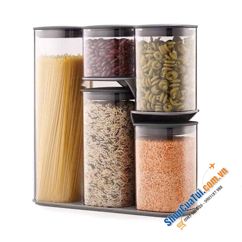 Set 5 hộp đựng đồ khô Joseph Podium 81071 -với giá để thông minh cực kỳ tiện dụng, dễ dàng xếp gọn và lấy ra