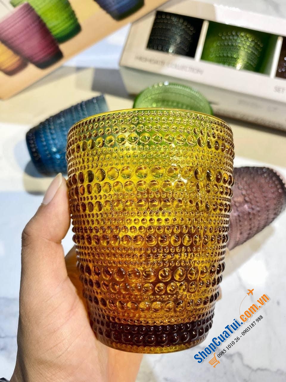 BỘ 4 CỐC THỦY TINH HIGHGATE COLLECTION 4 MÀU 295ML.