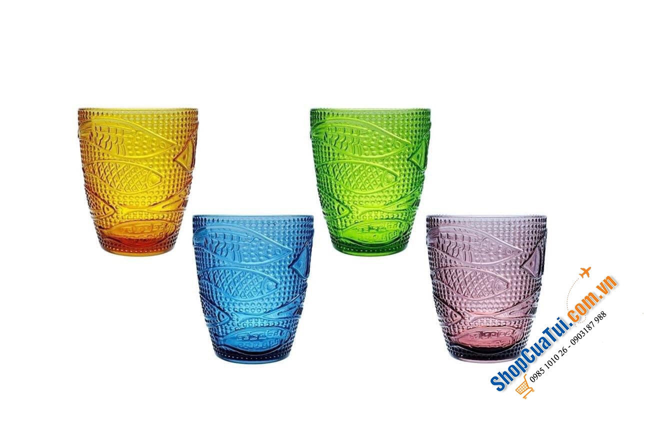BỘ 4 CỐC THỦY TINH HIGHGATE COLLECTION 4 MÀU 295ML.