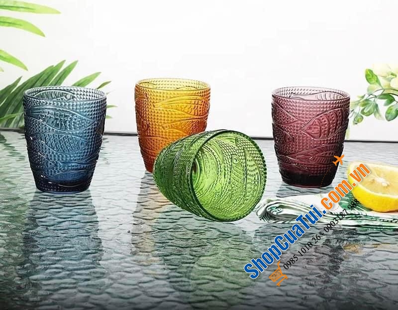BỘ 4 CỐC THỦY TINH HIGHGATE COLLECTION 4 MÀU 295ML.