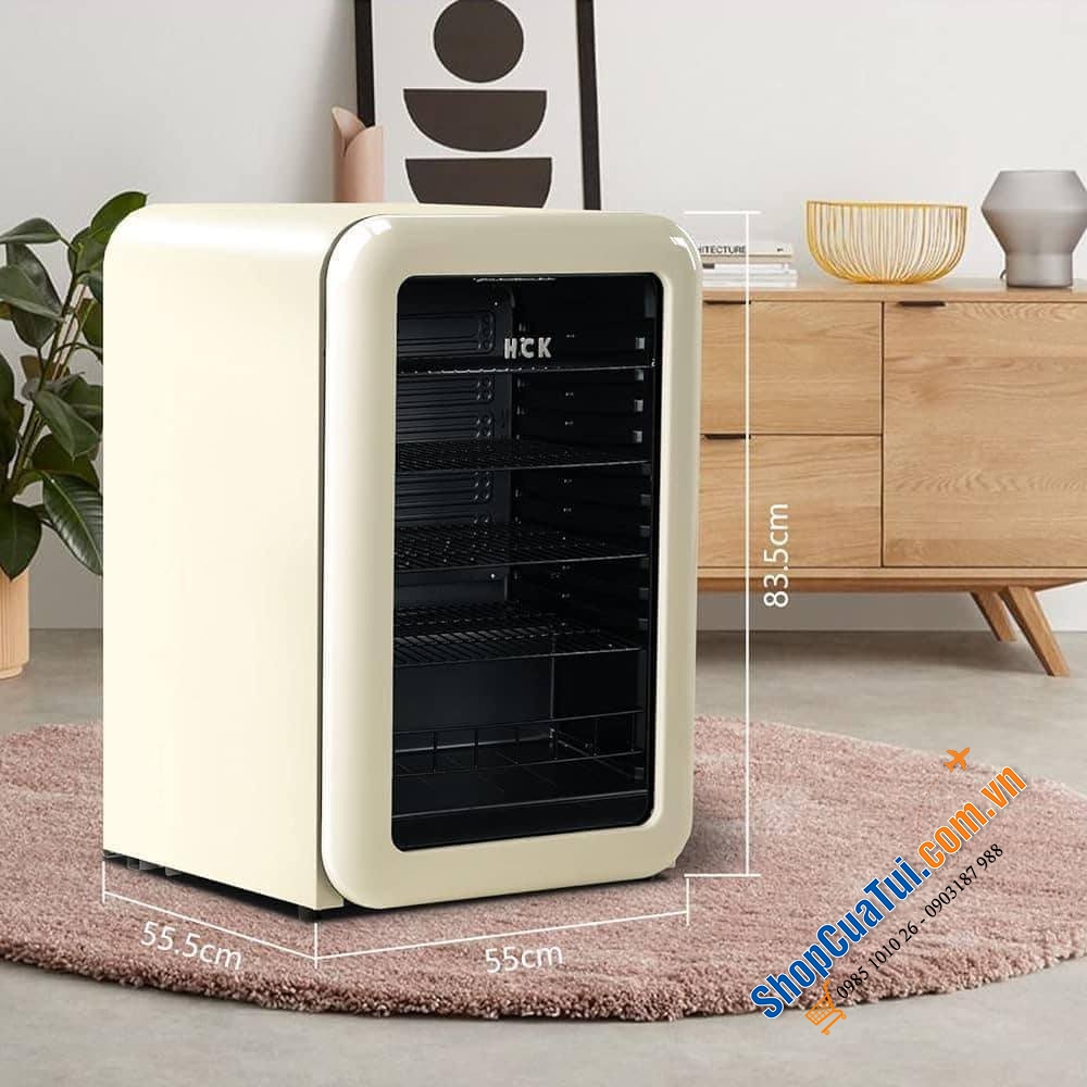 Tủ lạnh HCK 130 lít cửa kính, đặt đâu cũng sang xịn mịn - Tô thêm Vintage cho căn hộ thêm chill