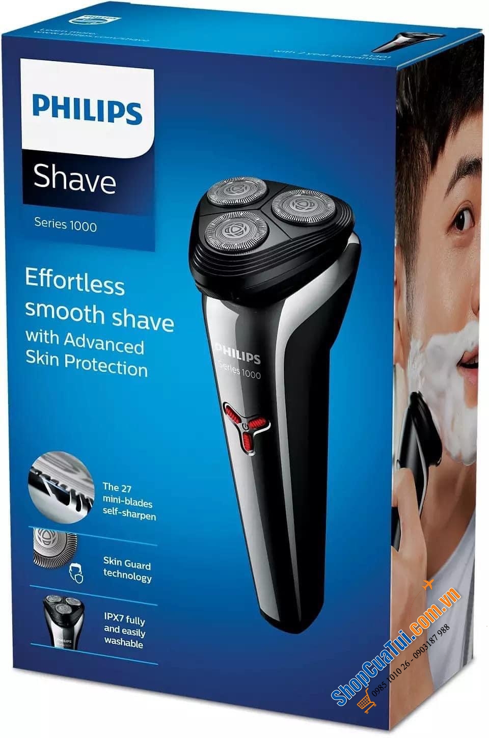 MÁY CẠO RÂU DU LỊCH PHILIPS S1301/02 SHAVER - SERIES 1000.