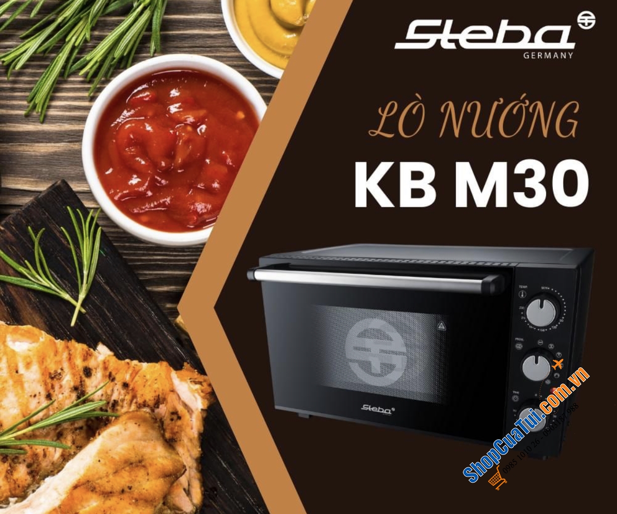 Lò nướng Steba KB M30 dung tích 30 lít công suất 1500w, tiện dùng cho bếp gia đình