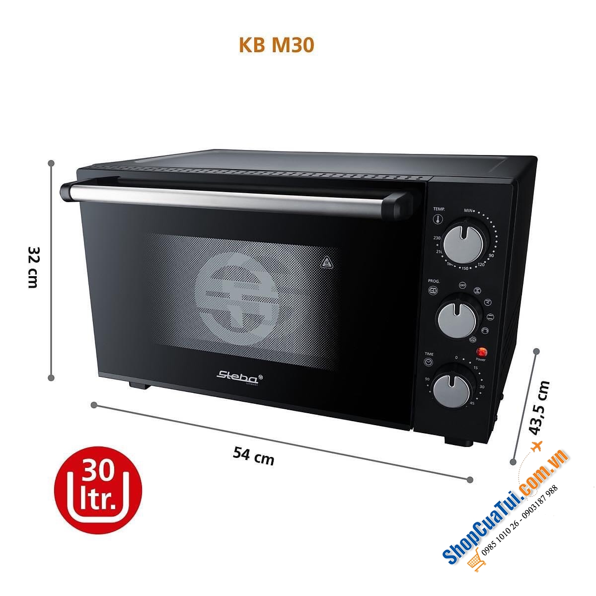 Lò nướng Steba KB M30 dung tích 30 lít công suất 1500w, tiện dùng cho bếp gia đình