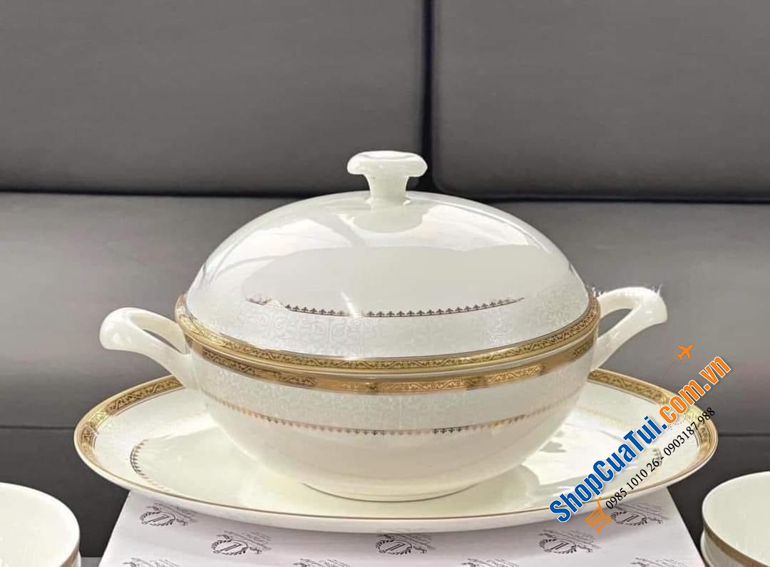 Set bát sứ viền vàng Imperial London 50 món hoàng gia Anh - bộ bát đĩa dùng triệu năm không lỗi mốt, không phai màu