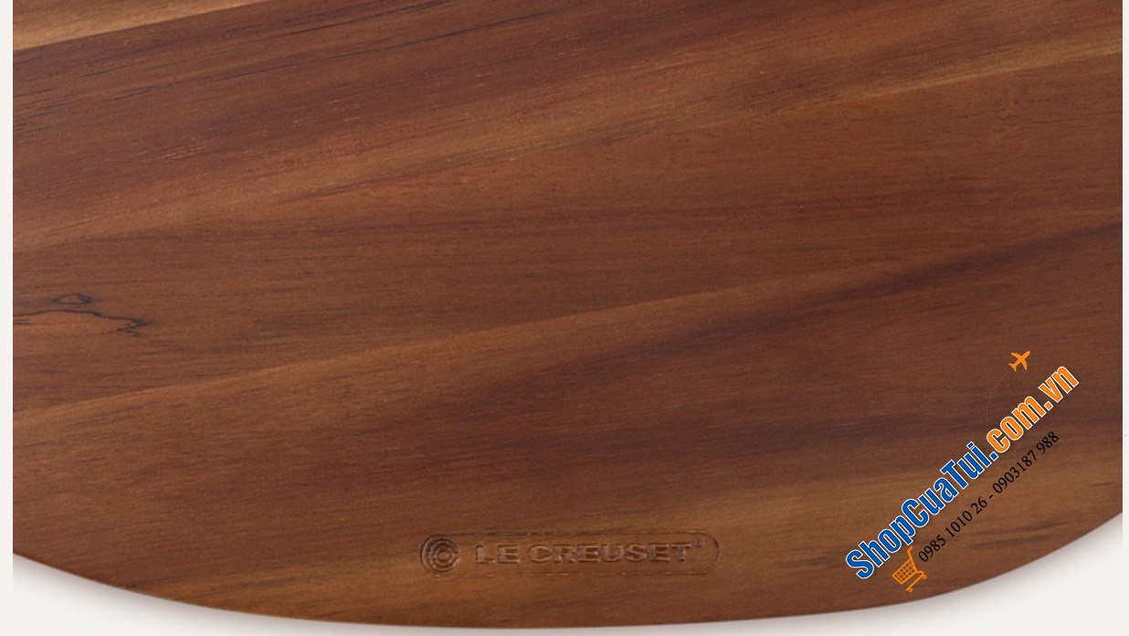 Thớt Le creuset làm từ gỗ keo với vân tự nhiên đẹp mắt hình trái tim hoặc hình oval