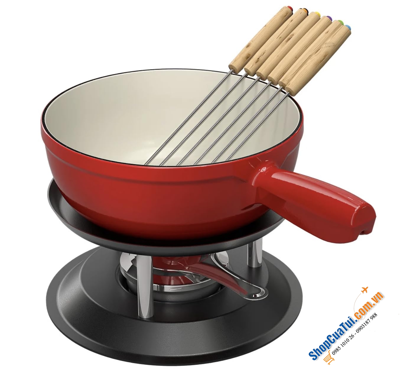 Bộ Nồi lẩu mini ERNESTO Fondeu 20CM có 6 Nĩa Fondue