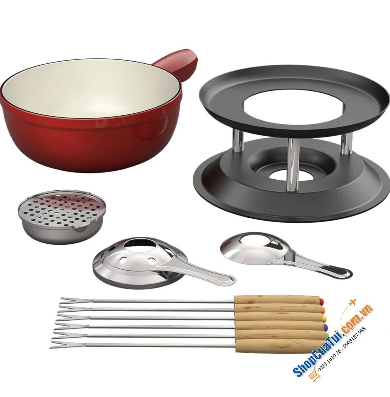 Bộ Nồi lẩu mini ERNESTO Fondeu 20CM có 6 Nĩa Fondue