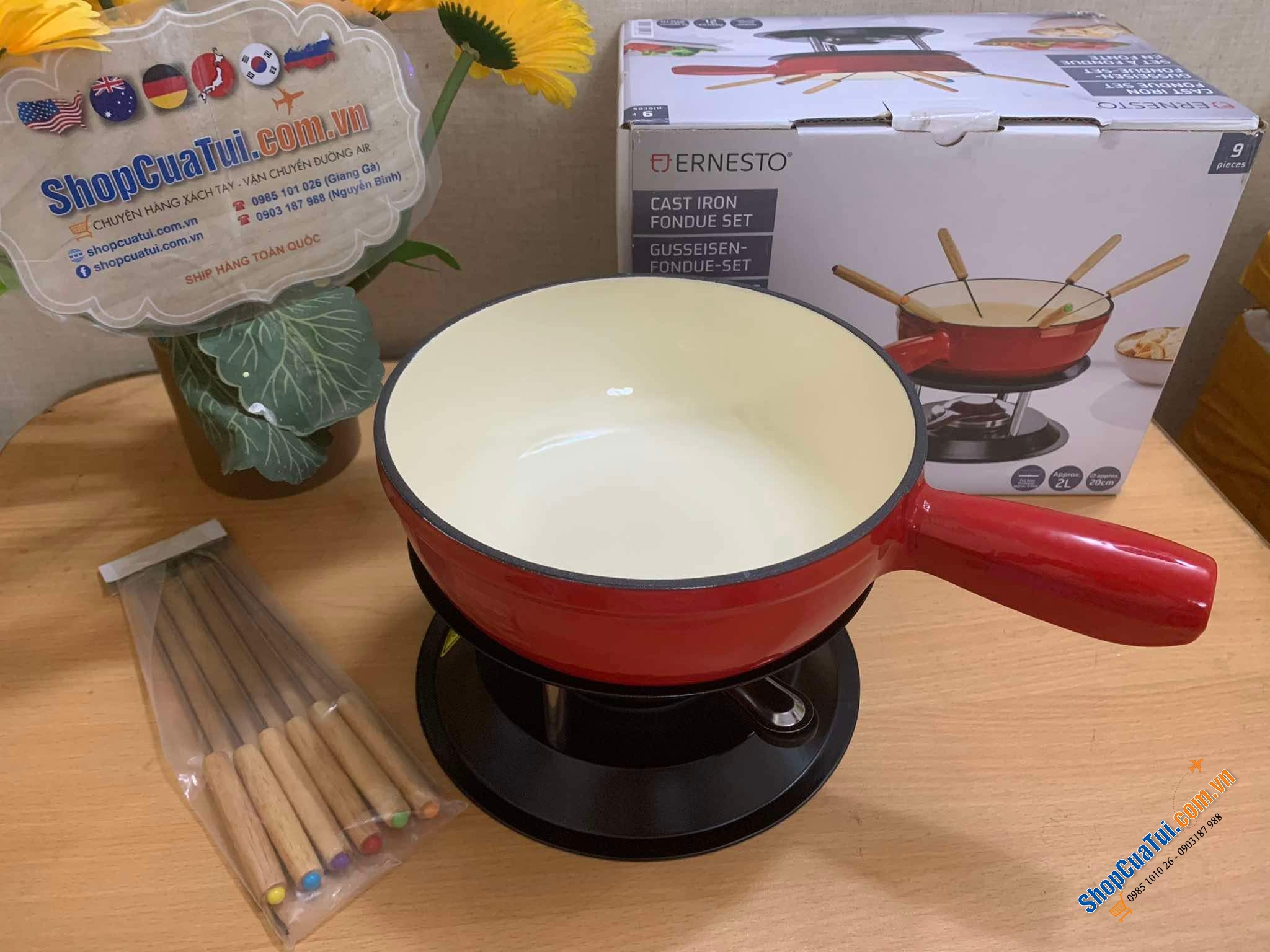 Bộ Nồi lẩu mini ERNESTO Fondeu 20CM có 6 Nĩa Fondue