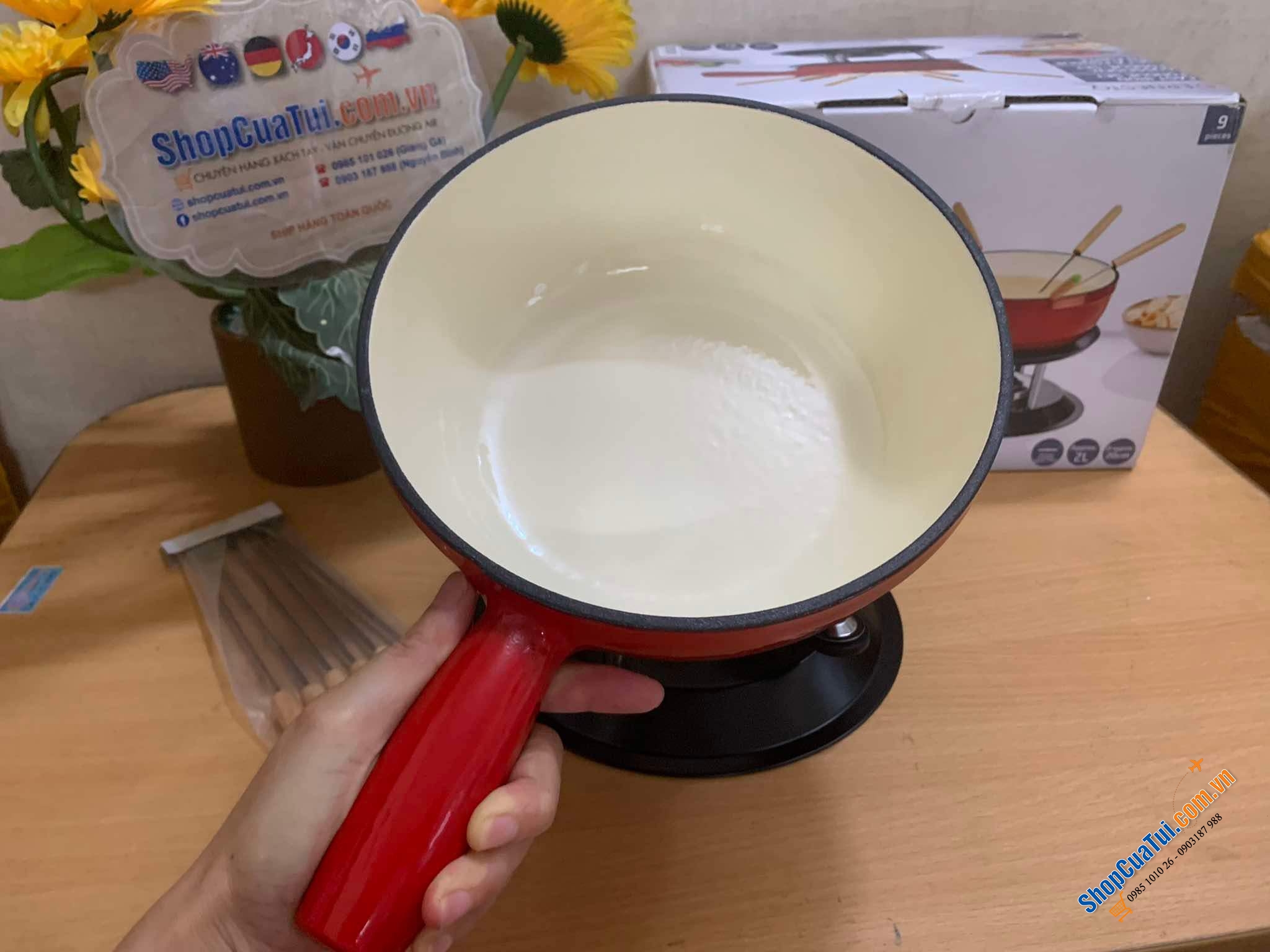 Bộ Nồi lẩu mini ERNESTO Fondeu 20CM có 6 Nĩa Fondue