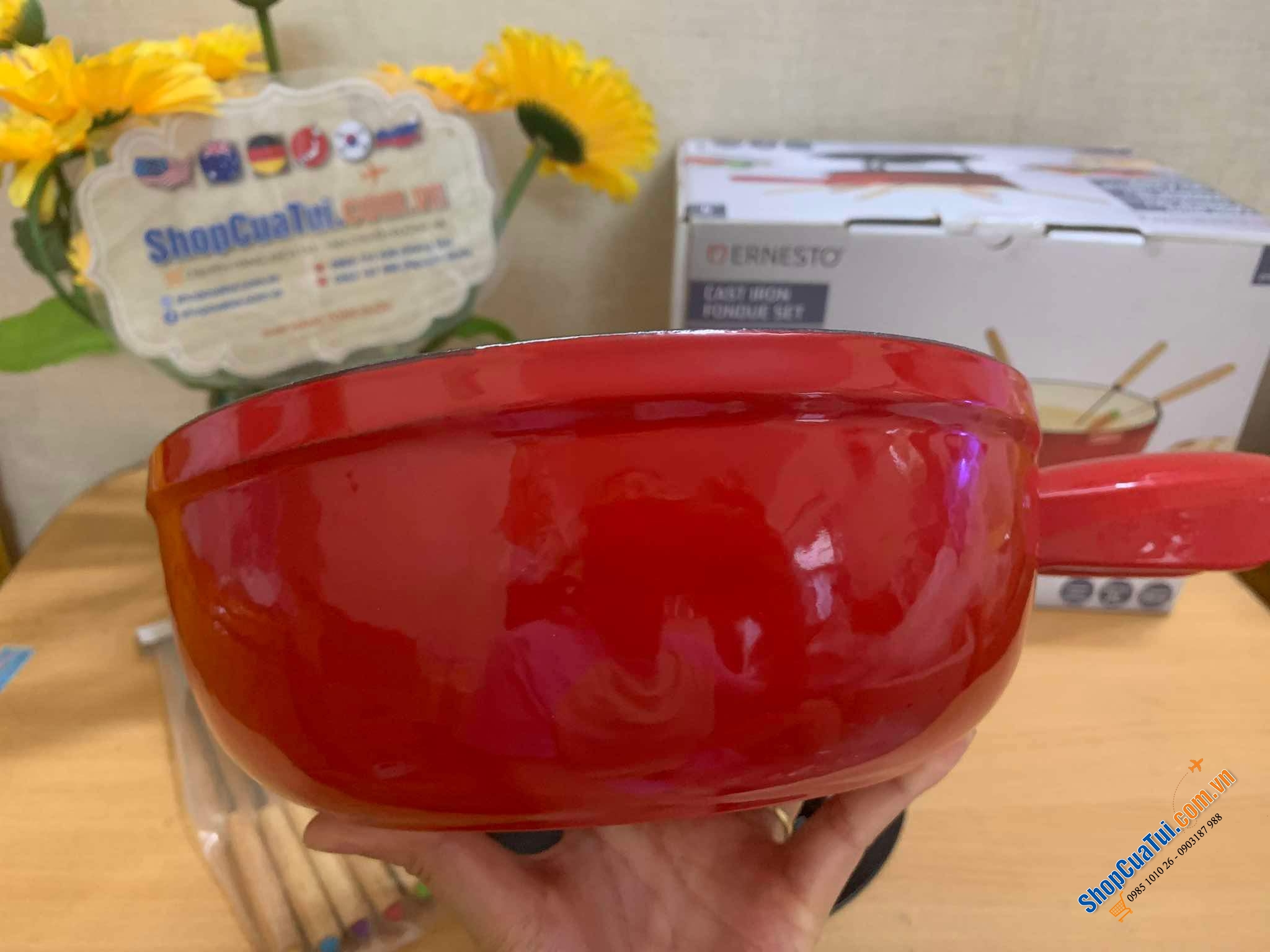 Bộ Nồi lẩu mini ERNESTO Fondeu 20CM có 6 Nĩa Fondue