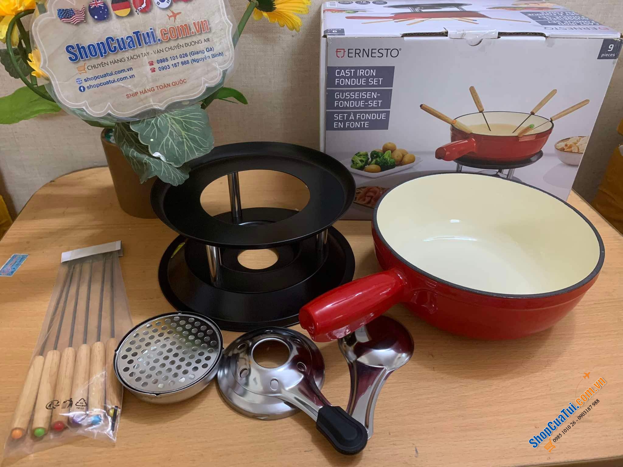 Bộ Nồi lẩu mini ERNESTO Fondeu 20CM có 6 Nĩa Fondue